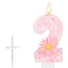 lasuroa Candela di Compleanno Rosa con Numero, 7,2cm Margherita Scintillanti Candela con Numero Topper per Torta Decorazione Ideale Compleanno Festa Baby Shower e Anniversario di Bambine Regali (2)