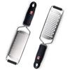 di Oro Living Premium - Grattugia per grattugia al limone e formaggio, 2 pezzi, lame in acciaio inox 18/8, manici ergonomici (nero)