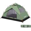 Leogreen Tenda da campeggio 3-4 persone 210 x 210 x 135 cm, tenda automatica 100% impermeabile, antivento, protezione UV, spiaggia, all'aperto, viaggi, escursionismo, campeggio, caccia, pesca, ecc