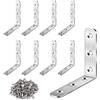 Youery 85 X 85mm Squadrette Angolari 8 Pezzi 90 Gradi Staffe Angolo Retto Staffe Supporti Angolari In Acciaio Inox Squadrette Vitiper per Mobili,Sedie,Travi in Legno