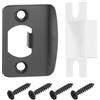 QUARKZMAN 2 Set Piastra Chiusura Porta, 57mm x 45.0mm Acciaio Inossidabile Sostituzione Serratura a Scrocco Piastra Chiusura per Telaio Porta Rinforzo Battente Porta, Angolo Rotondo, Nero