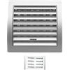 H&C VENT Griglia di ventilazione 150 x 150 mm argento copertura con protezione dagli insetti, cursore, tappo per canale HVAC ABS, cappa aspirante per tubo di scarico dell'aria
