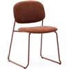 La Forma Sedia impilabile Meli in ciniglia terracotta e gambe in metallo terracotta FSC Mix Credit