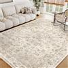HUGEAR Vintage Tappeto 160x230cm Beige Antiscivolo Lavabile In Lavatrice Salotto Camera Da Pranzo Sedia Ufficio Tappeti Grandi Rug Esterno Pelo Corto Carpet