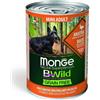 MONGE BWild Mini Adult senza cereali bocconcini maltagliati in salsa 400g anatra con zucca e zucchine