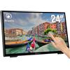 Atlantis A05-T24A-VHDM Monitor Touch 24 pollici, Touchscreen 10 tocchi, Full HD 1920x1080, HDMI VGA DP, inclinabile 15°-70°, Vetro Protettivo 7H, Contrasto 3000:1, Angolo 178/178,Vesa 100