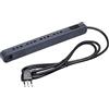 BTicino 3631USGB Ciabatta Elettrica Multipresa Ultraslim con Interruttore Luminoso di Sicurezza SAFE, colore grigio