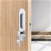 Fdit Serrature di legno in lega di zinco porta scorrevole invisibile Serratura con 3 chiavi mobili Chiusura hardware per interni