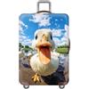 FANSU Copri Valigia per 29-32 Pollici, Elastica Copri Trolley 3D Anatra Luggage Cover Chiusura con Cerniera, Trolley Protector Cover Grande Valigia Antipolvere Lavabile Copertura