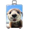 FANSU Copri Valigia per 29-32 Pollici, Elastica Copri Trolley 3D Lontra Luggage Cover Chiusura con Cerniera, Trolley Protector Cover Grande Valigia Antipolvere Lavabile Copertura