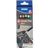 Stylex 32840 - Penna a Pennello 2 in 1, pennarelli in 6 Colori Metallizzati con Pennello Flessibile e Punta in Fibra, Larghezza del Tratto 1-5 mm