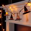 Lights4fun Catena Luminosa di Halloween Cappelli da Strega in Feltro con 20 LED Ambra a Pile per Interni