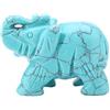 Walfront Ars-Bavaria - Scultura elefante in giada naturale intagliata con elefante in turchese