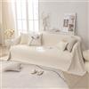 VanderHOME Copridivano in Lino, Nuovo Fodera per Divano Antiscivolo Antimacchia, Copridivano Antiscivolo, Resistente alle rughe e lavabile in lavatrice 180 * 150cm-Beige
