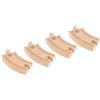 Hape Binari in legno curvi corti compatibili a incastro | 4 pezzi in legno di faggio per espansione ferrovia adatti dai 3 anni