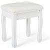 Mondeer Sgabello Trucco, Legno, Bianco, 41x30x45cm