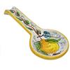 Sicilia Bedda - Poggiamestolo in Ceramica di Caltagirone - Varie Fantasie - Prodotto Autentico Dipinto a Mano (Ramo Limoni)