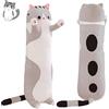 Sausudols Peluche Cuscino Lungo Gatto 50CM Peluche Gatto Cuscino di Peluche Morbido Gatto Plushie Giocattolo Regalo per Compleanno Natale e San Valentino Grigio
