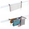 foxydry Stendino da Balcone Ribaltabile, Stendibiancheria da Ringhiera Esterno Resistente in Acciaio inox e alluminio Duo, per terrazzi, balconi e ringhiere (Marrone, 102 cm)