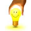 Suck UK - Lampada a forma di faccina sorridente | Lampadina senza fili | Lampade per bambini | Smiley | Luce notturna ricaricabile USB | Decorazione per la stanza e accessori per la camera da letto