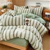 YHXBD Set copripiumino da 3/4 pezzi, semplice, 100% cotone, motivo scozzese a righe, ultra morbido, per letto singolo, matrimoniale, per adulti, adolescenti, ragazzi, ragazze, A-02,150 x 200 cm