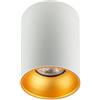 EDO Faretto da Soffitto GU10 ZAMA Lampada Rotondo Bianco Oro - Plafoniera da Soffitto Moderna - Ø80x110mm Apparecchio Alogeno 230V - Downlight in Alluminio per Camera da letto, Soggiorno, Cucina