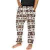 Runcati Pantaloni del pigiama da uomo lunghi in pile caldi natalizi con renna, pantaloni per il tempo libero con tasche e cordoncino, pantaloni lounge del pigiama, Nero , XXL