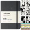 Ottergami Bullet Journal Punteggiato A5, 200 pagine, Nero - Taccuino A5, 15 x 21 cm, The Essential Paper 100 g/m² contro le sbavature, con elastico, stencil, adesivi, portapenne