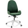 HJH Office 729430 Sedia da scrivania AVEA Velluto Green Sedia girevole regolabile in altezza con schienale alto ed ergonomico