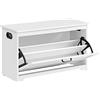 VASAGLE Panca Scarpiera, Scarpiera da Ingresso con 1 Anta a Ribalta, Divisore Interno Regolabile, Mobile Porta Scarpe, con Maniglie Incavate Laterali, 80 x 30 x 46 cm, Bianco LHS120T10