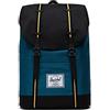 HERSCHEL 10066-05736 RETREAT HARBOUR BLUE GRID/BLACK/AMBER YELLOW Unisex - Adulto Zaino Taglia Unica
