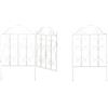 Relaxdays Cancello da Giardino, 3 Parti, Porta e 2 Segmenti di Recinzione, Look Vintage, Cerniere, HL98,5x185 cm, Bianco