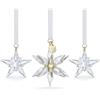Swarovski Annual Edition Set Decorazioni 3D 2025, con Cristalli Swarovski, Nastro Gros-Grain, Designer Michele Blasilli, Placcatura in Tonalità Oro Champagne, 6,1 x 4,6 x 4,6 cm, 4,9 x 0,8 x 4,3 cm