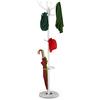 Relaxdays Attaccapanni con Portaombrelli, H x D: 176,5 x 36,5 cm, 16 Ganci Porta Abiti, Appendiabiti da Terra, Bianco, Acciaio, 1 pz