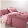 Caleffi - Completo-copripiumino Bicolor Tinta Unita Piazza e Mezza Rosa