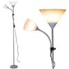 BAKAJI Lampada da Terra Piantana Design Moderno In Metallo con Doppio Paralume Braccio Flessibile Luce Direzionabile Altezza 180cm per Casa Salotto Camera letto (Paralume Cono)