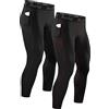 Runhit 2 Pezzi Leggins Uomo Palestra con Tasche Leggings Sportivi Compressione Pantaloni Termici Uomo for Running Rekking Moto Sci Bodybuilding Caccia Ciclismo MTB Calcio Yoga Corsa Bici Golf