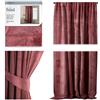 AmeliaHome Tenda decorativa effetto velluto, 140 x 270 cm, rosa antico, 1 pezzo, nastro arricciato, in velluto, decorazione per finestra, leggera e brillante, 70151, nastro arricciato, 140 x 270 cm