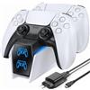OIVO Base Ricarica PS5, 2H Rapida Caricatore Controller PS5 con EU-Adattatore e Indicatore LED, Caricatore Joystick PS5 per Playstation 5 Controller, Accessori PS5