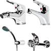 EM Serie Rubinetti Monocomando Miscelatore Tapy Cromo Lucido Acqua Calda Fredda per Bagni Risparmio Acqua (Lavabo-Bidet-Vasca)