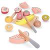 mamabrum Frutta da Tagliare Giocattolo in Legno con Tagliere e Coltello - Frutta Giocattolo con Velcro - Accessori per Cucina Giocattolo per Bambini 2 anni - Gioco Cibo Finto Educativo