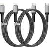 Nipow Cavo USB C Lightning 1M 2Pack [Certificato MFi] - Caricatore iPhone Nylon per iPhone 14 Pro Max 13 12 11 XS XR 8