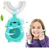 Runmeihe Spazzolino da denti a forma di U Pulizia orale per bambini con setole in silicone Pulizia a tutto tondo senza BPA Per 7-12 anni