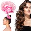 Hebterrka Scrunchie per Ricci Senza Calore, Satin Rosa Ricci Senza Calore Durante la Notte, Fasce per Capelli da Notte, Bigodini Pigri Scrunchies per Ricci Morbidi, Accessorio alla Moda per Uscite e