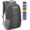 ZOMAKE Zaino Pieghevole 20Litri,Piccolo Zaini Ripiegabile Zainetto Ultraleggero Tascabile Impermeabile per Donna Uomo Viaggio Campeggio Trekking Città Sportivo(Grigio Medio)