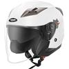 YEMA Helmet Casco Jet Moto Aperto Scooter - YEMA YM-627 Caschi Motorino Vintage ECE Omologato Donna Uomo con Doppia Visiera Parasole, Bianco, M