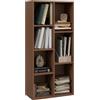 HOMCOM Mobile Libreria a Cubi con 7 Ripiani di Diverse Dimensioni, Libreria Scaffale Moderna in Legno, 50x24x106 cm, Color Noce