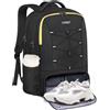Ytonet Zaino Palestra Uomo Donna, Zaino Sportivo con Portascarpe e Scomparto per Indumenti Bagnati, Zaini Porta PC 15.6 Pollici Impermeabile Leggera per Palestra Piscina Scuola Mare Viaggio, Nero