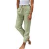 Generisch Pantaloni estivi leggeri da donna in viscosa - pantaloni in mussola da donna, lunghi, leggeri e ariosi, in cotone, con coulisse, pantaloni per il tempo libero, con tasche, pantaloni da allenamento