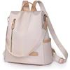 SONARIN Leggero Moda Zaino Donna,Grande Capacità Antifurto Zainetti Donna Zaino Casual Borsa Scuola Ragazze,Borsa a Tracolla Convertibile per Viaggio Università Lavoro(Beige)